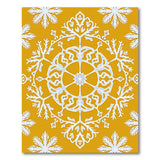 Golden Snowflake Mandala Area Rug