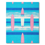 Teal Pink Surfboard Coastal Area Rug