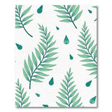 Lush Green Fern Leaf Pattern Area Rug