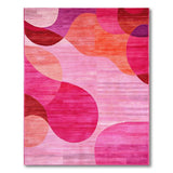 Vibrant Pink Purple Geometric Abstract Area Rug