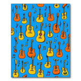 Cartoon Guitars Music Notes Area Rug