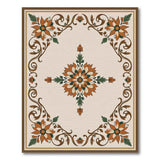 Orange Floral Medallion Persian Area Rug