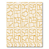 Yellow Outline Geometric Brick Area Rug