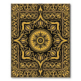 Elegant Black Gold Mandala Persian Rug