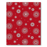 Festive Red Poinsettia Snowflake Area Rug