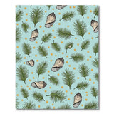 Teal Fern Seashell Golden Dots Coastal Rug