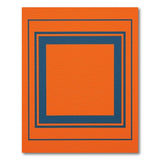 Bold Orange Geometric Rug with Navy Nested Frames