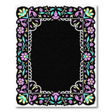 Vibrant Floral Papercut Border Area Rug