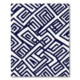 Blue and Teal Navy Geometric Interlock Area Rug