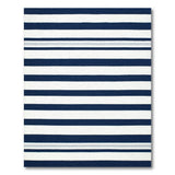Blue and Teal Navy Blue Striped Washable Area Rug