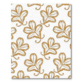 Golden Leaf Floral Pattern Area Rug