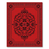 Red Traditional Persian Area Rug with Black Ornate Motifs