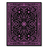 Ornate Pink Floral Medallion Rug on Black