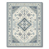 Blue Teal Ivory Heritage Tribal Area Rug