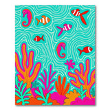 Playful Seahorse Fish Coral Ocean Area Rug