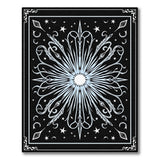 Black and White Celestial Starburst Black White Area Rug