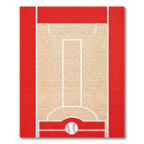 Baseball Diamond Area Rug with Red Borders