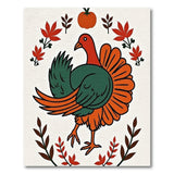 Harvest Turkey Autumn Leaves Area Rug