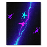 Neon Cosmic Birds Area Rug