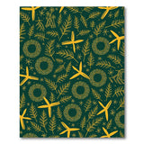 Emerald Green Gold Fern Wreath Area Rug