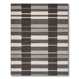 Modern Geometric Black White Stripe Rug