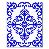 Blue and Teal Elegant Blue Floral Ornate Area Rug