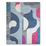 Blue and Teal Modern Blue Geometric Abstract Area Rug