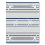 Navy Gray Starfish Striped Coastal Area Rug
