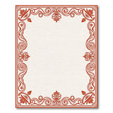 Red Ornate Paisley Border Area Rug