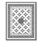Black and White Intricate Black White Persian Floral Rug