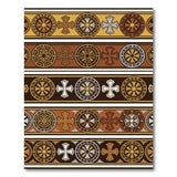 Ornate Gold Cross Border Area Rug