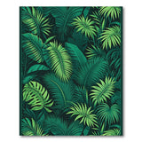 Lush Green Monstera Palm Leaf Area Rug