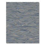 Navy Wavy Abstract Area Rug