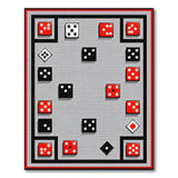 Multi-color and Patterns Red Black Dice Grid Area Rug