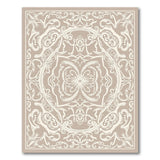 Beige and Neutral Ornate Beige Floral Medallion Area Rug