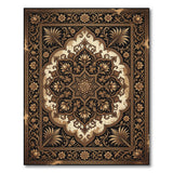 Vintage Black Gold Mandala Persian Rug
