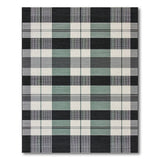 Modern Black Teal Plaid Area Rug