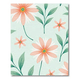 Coral Pink Daisy Floral Area Rug