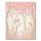 Blush Pink Woodland Birds Area Rug