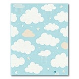 Dreamy Clouds Stars Rain Kids Area Rug