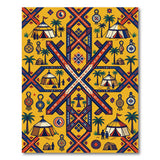 Multi-Color Tribal Tent Palm Geometric Rug