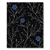 ODIKA Washable Midnight Floral Low Pile Non-Slip Area Rug