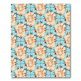 Teal Orange Geometric Floral Area Rug