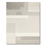 Grey Grey Geometric Abstract Area Rug