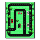 Kids Cartoon Race Track Play Rug