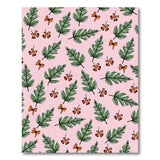Whimsical Pink Fern Leaves Bow Area Rug