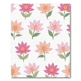 Pink Lotus Blossom Floral Area Rug