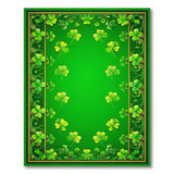 Ornate Green Shamrock Border Area Rug