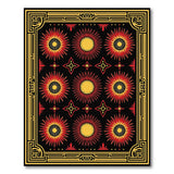 Southwestern Sunburst Area Rug Black Red Gold