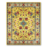 Yellow Vibrant Yellow Persian Floral Medallion Rug